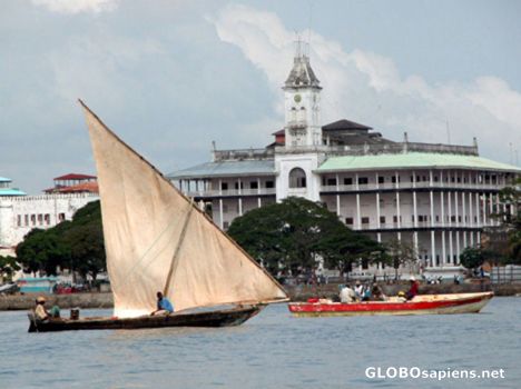 Postcard Stone town view from the sea.