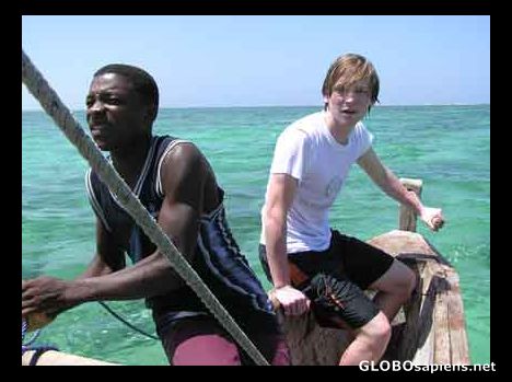 Postcard Sailing in dhow outside Jambiani