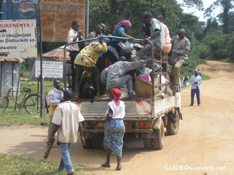 Postcard Ugandan local bus.