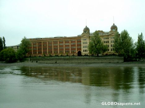 Postcard Harrod's repository on the Thames