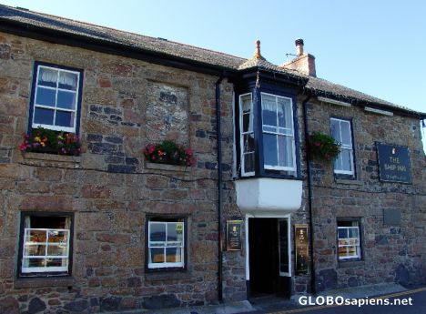 Postcard Ship Inn, Mousehole