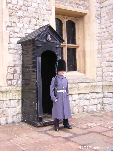 Postcard Guard standing still.