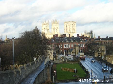 Postcard Minster and Old City Wall.
