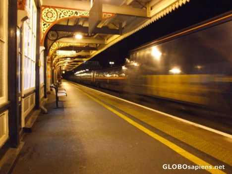 Fast train passing through Newark Northgate