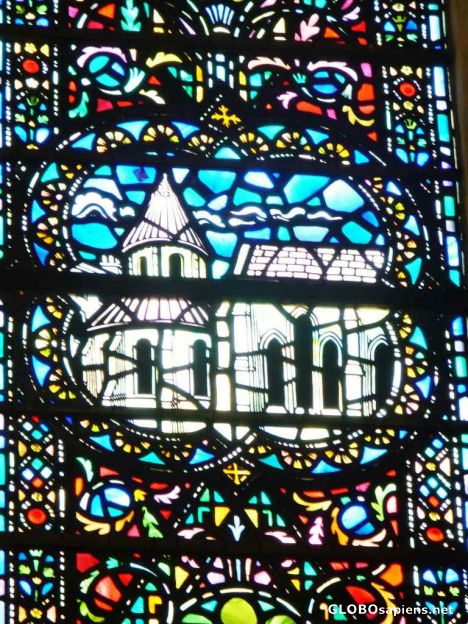 Postcard Stained glass of Temple Church