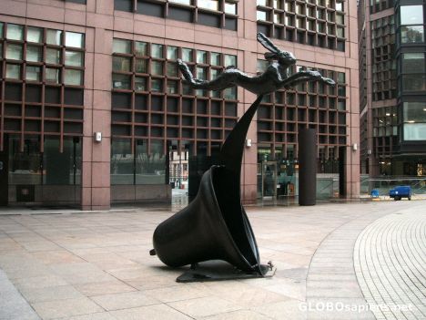 Postcard Leaping Hare on Crescent and Bell