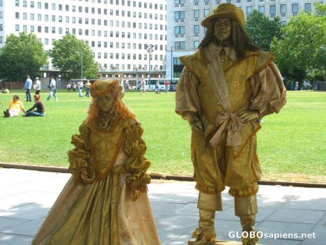 Postcard Living Statues - performance art?