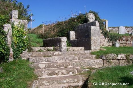 Postcard St Levan - coffin rest