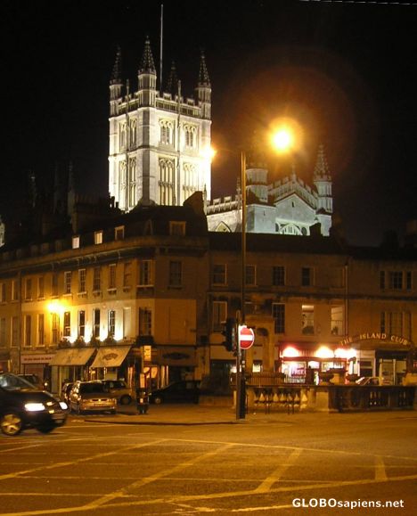 Postcard Bath Abbey by Night