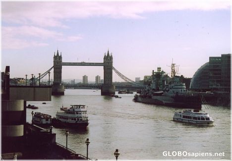 Postcard Tower of London and the Thames