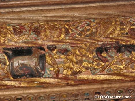 Postcard Detail of part of the rood screen
