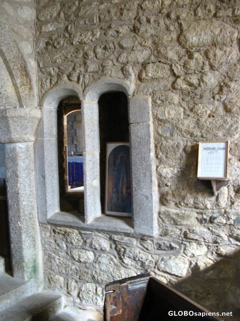 Postcard Squint in Zennor church