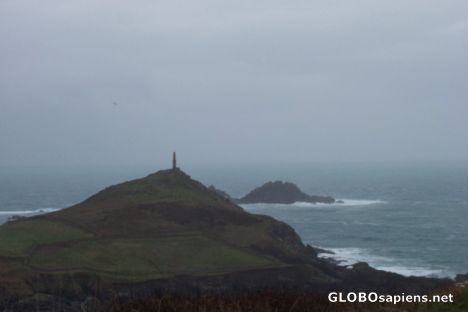 Postcard Cape Cornwall - poor visibility