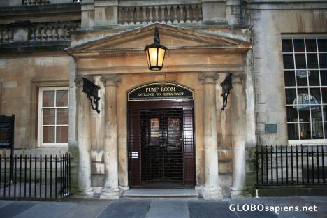 Postcard Roman bath's - entrance to pump rooms