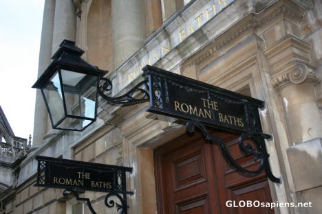 Postcard Roman bath's - entrance to the bath