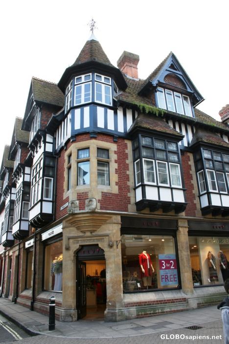 Postcard High street - nice house