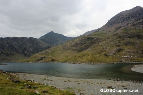 Postcard Llyn Llydaw with the summit in background