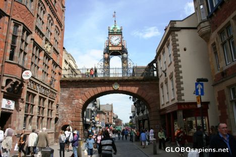 Postcard Eastgate with the clock