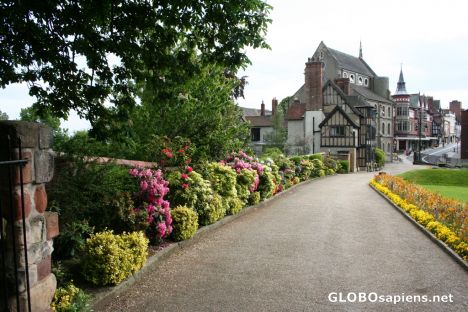 Postcard Shrewsbury Castle; View from the closed doors