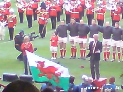 Postcard Singing the National Anthem