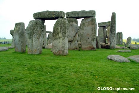 Postcard Stonehenge - grey and green