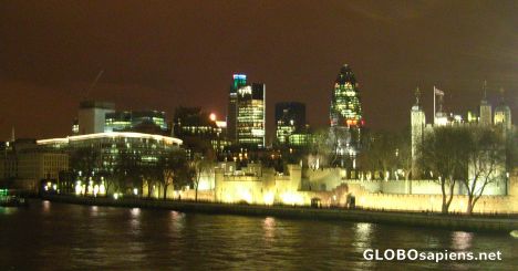 Postcard View of London illuminated