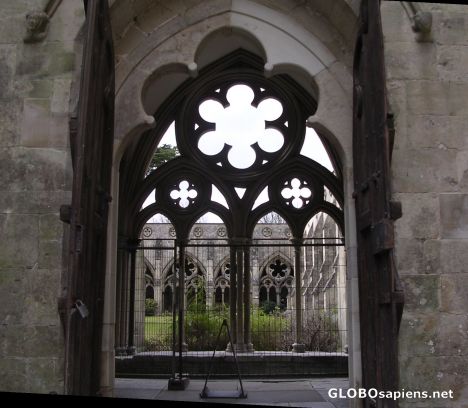 Postcard Cloister walk in the Salisbury Cathedral