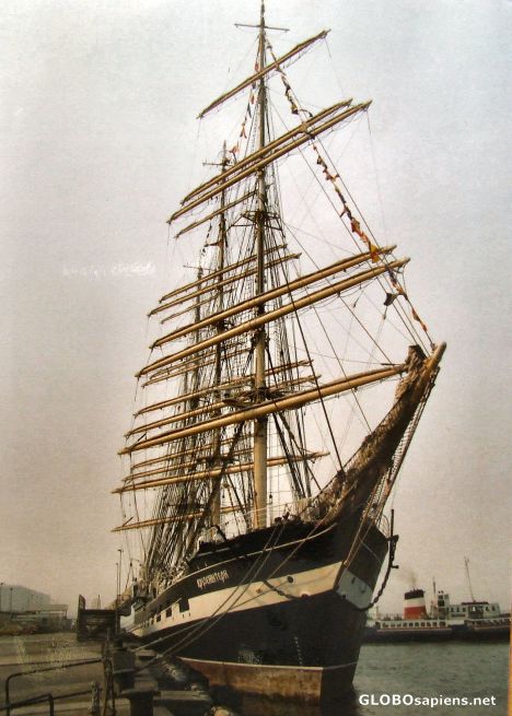 Postcard Russian training ship