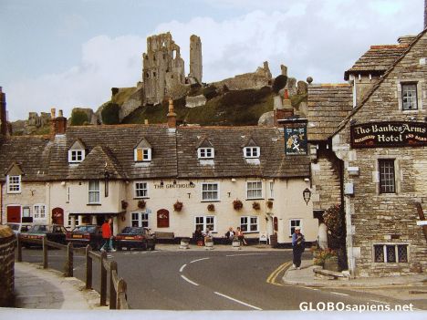 Postcard Corfe castle