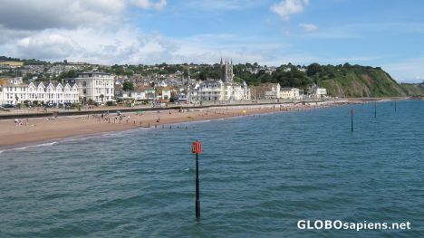 Teignmouth, the beach, viewed from the pier.