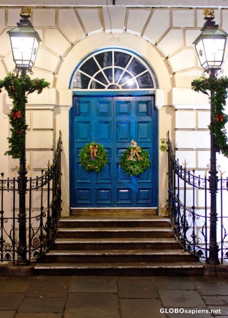 Postcard A festive door