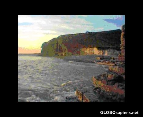 Postcard Monk Nash beach at full tide