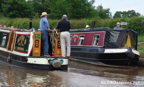 Postcard Barges on Shropshire Union Canal near to Nantwich
