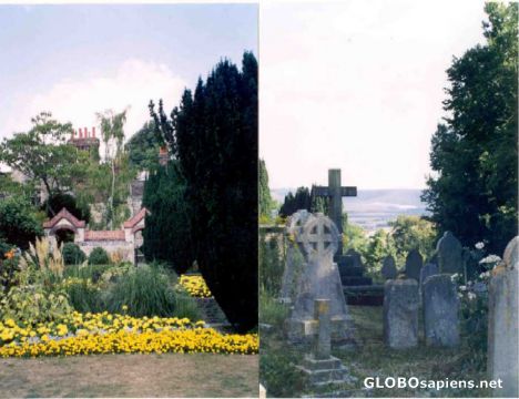 Postcard Cloister Gardens and the Churchyard