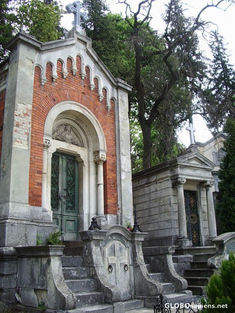 Postcard Chapels in Lyczakowski cemetary