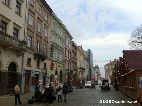 Postcard Lwów (UA) - The old town's Christmas Market