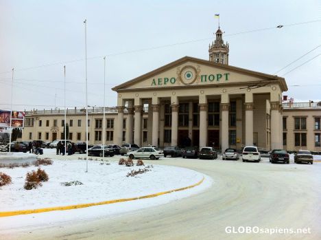 Postcard Lwów (UA) - city's old airport terminal