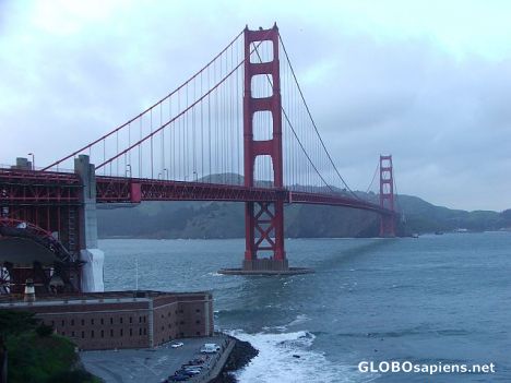 Postcard Magnificent Golden Gate Bridge and Fort Point