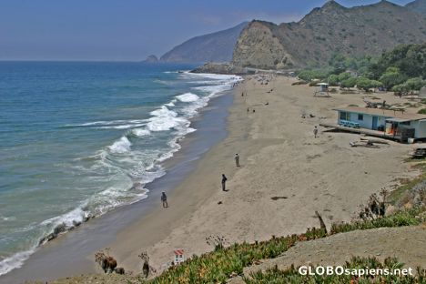 Postcard Malibu beach in a radiant sun