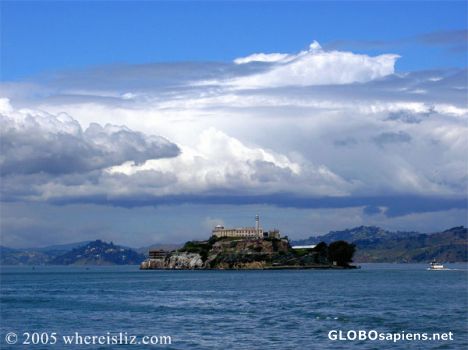 Postcard Alcatraz, from Pier 39, San Francisco