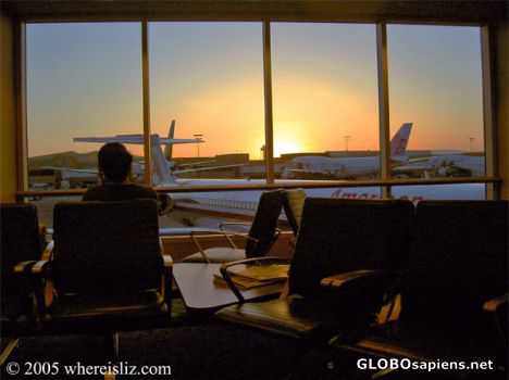 Postcard Waiting at LAX, Los Angeles, California