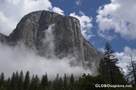 Postcard El Cap with clearing clouds