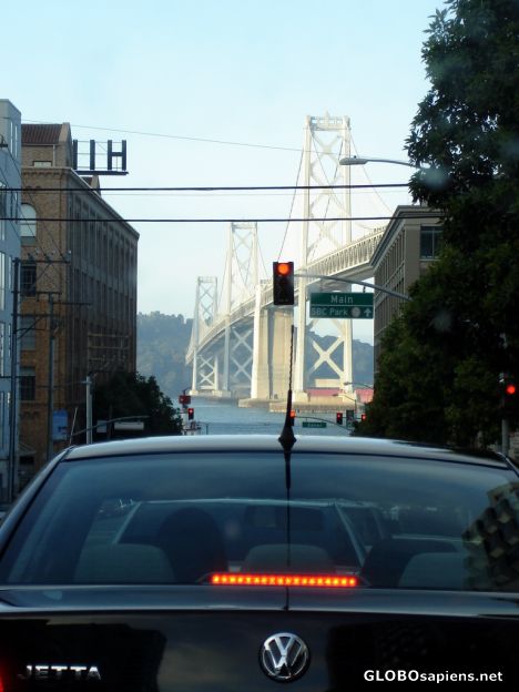 Postcard down to Bay Bridge