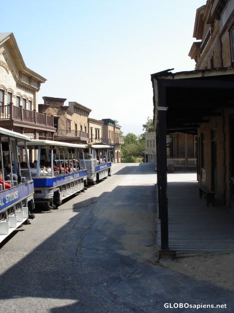 Postcard Universal Studios tour through the artificial city