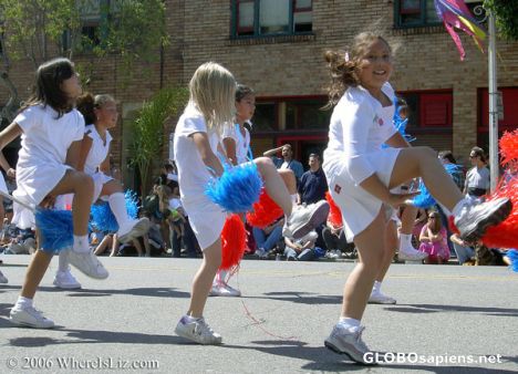 Postcard All-American small town parade