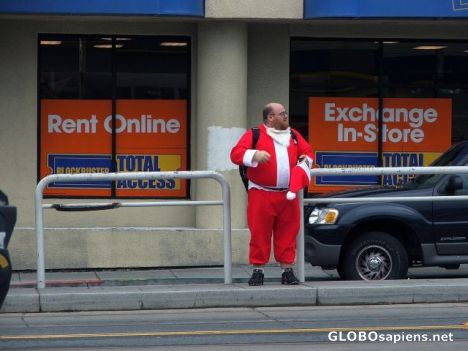 Postcard Boldheaded Santa