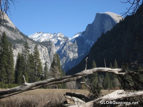 Postcard Half Dome from Yosemite Falls Trail