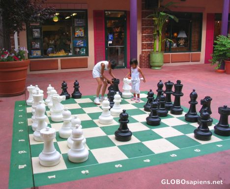 Postcard Playing Chess