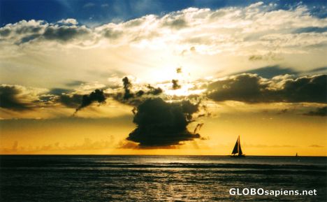 Postcard Sunset at Waikiki