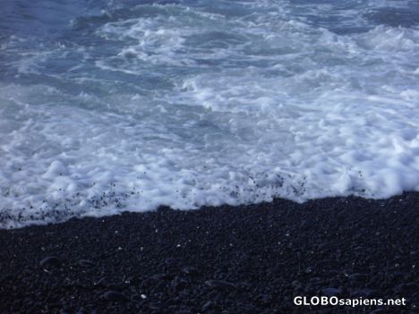 Postcard Black Pebble Beach - near Kona Kailua